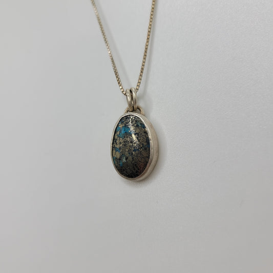 Turquoise and pyrite necklace