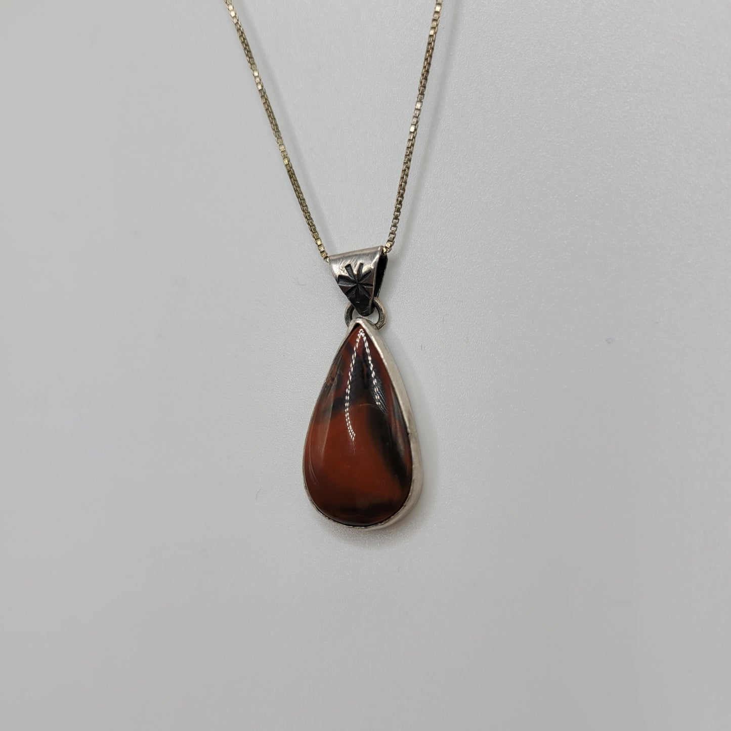 Red jasper teardrop necklace