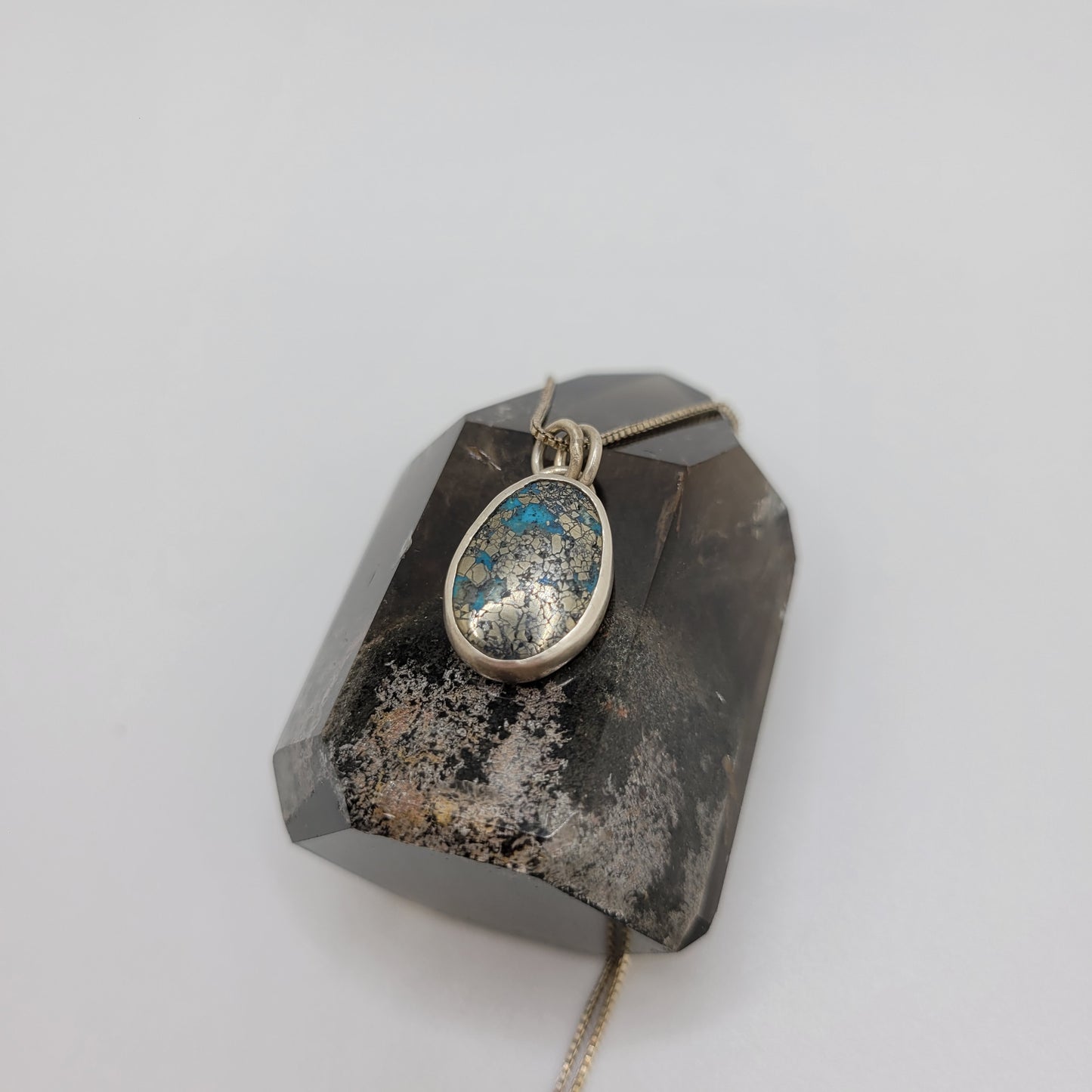 Turquoise and pyrite necklace