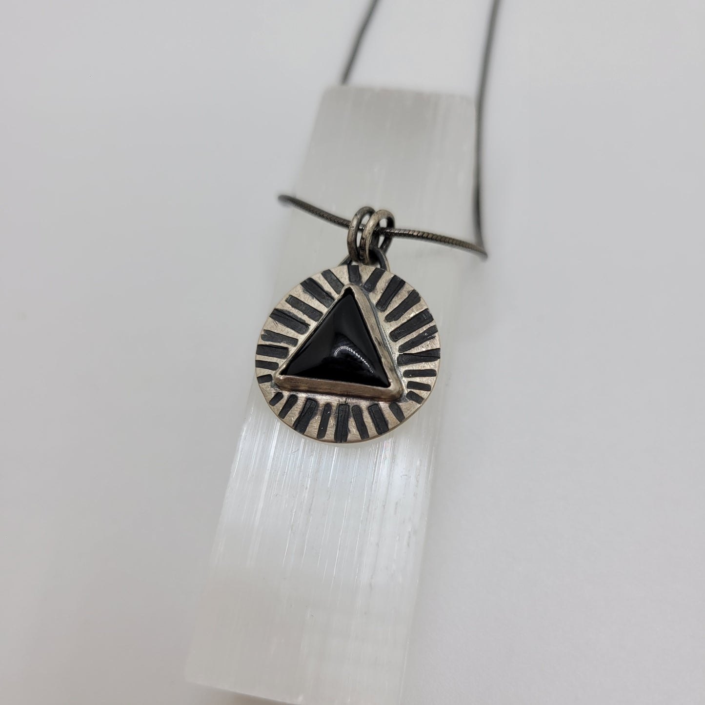 Onyx pyramid necklace