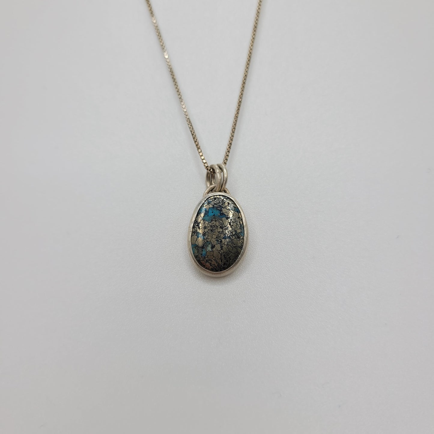 Turquoise and pyrite necklace