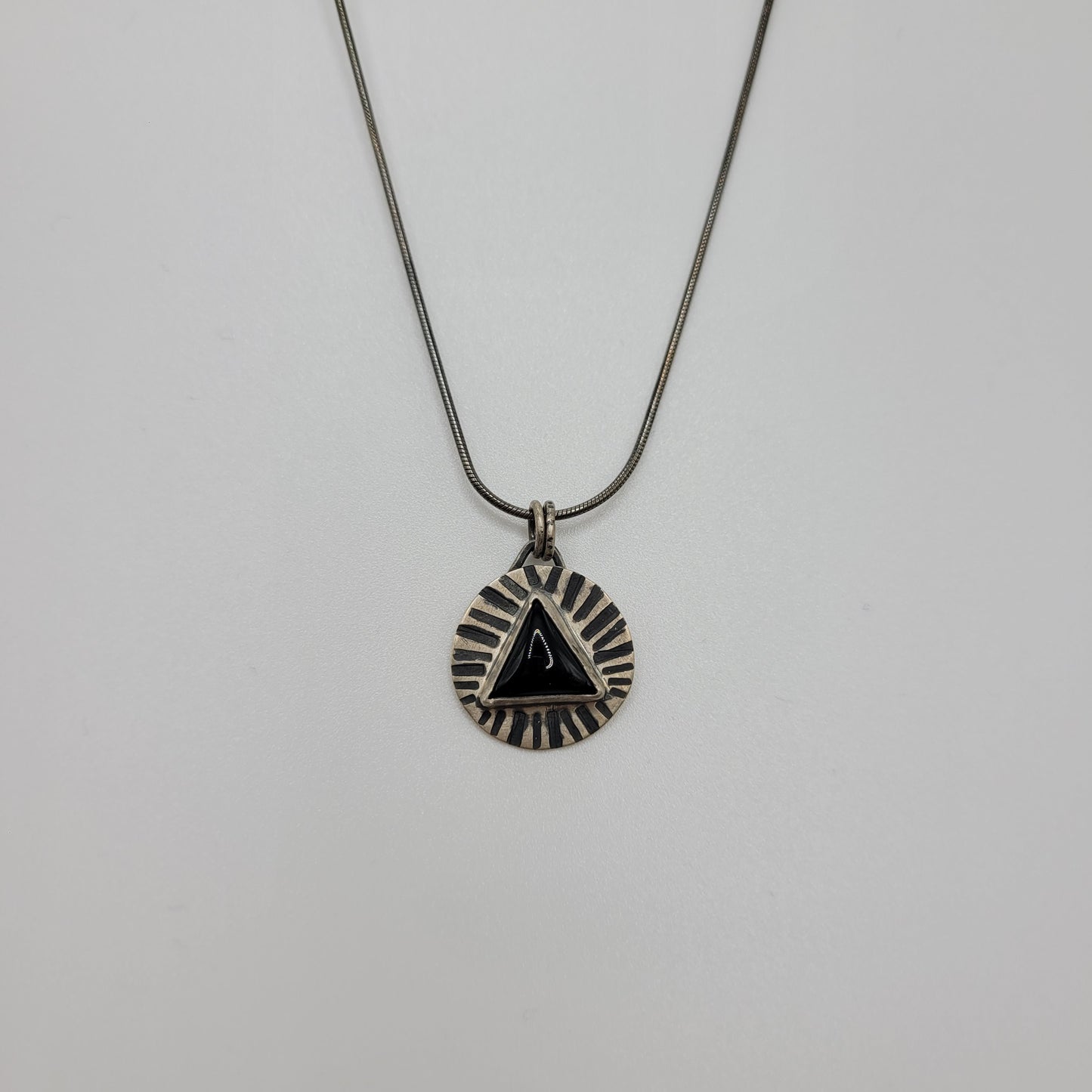 Onyx pyramid necklace