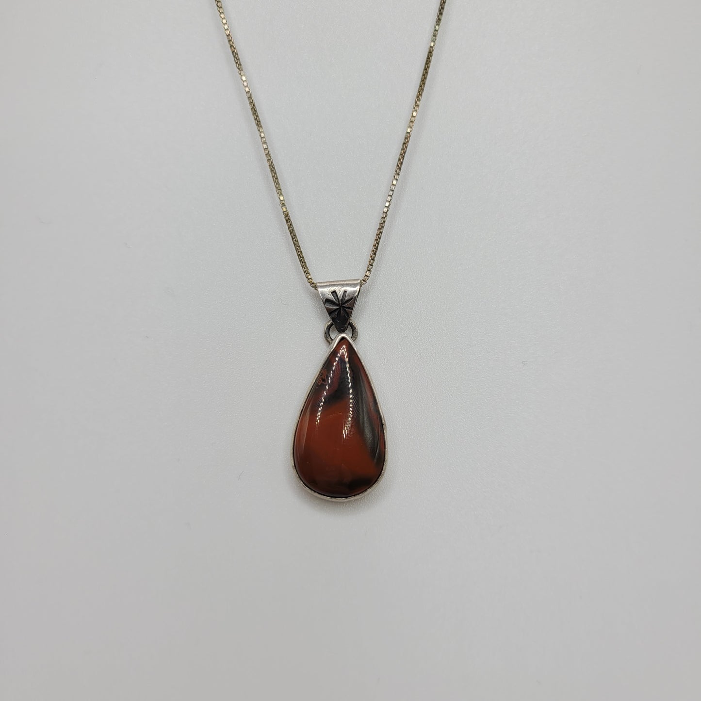 Red jasper teardrop necklace