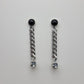 Onyx & chain earrings with skulls