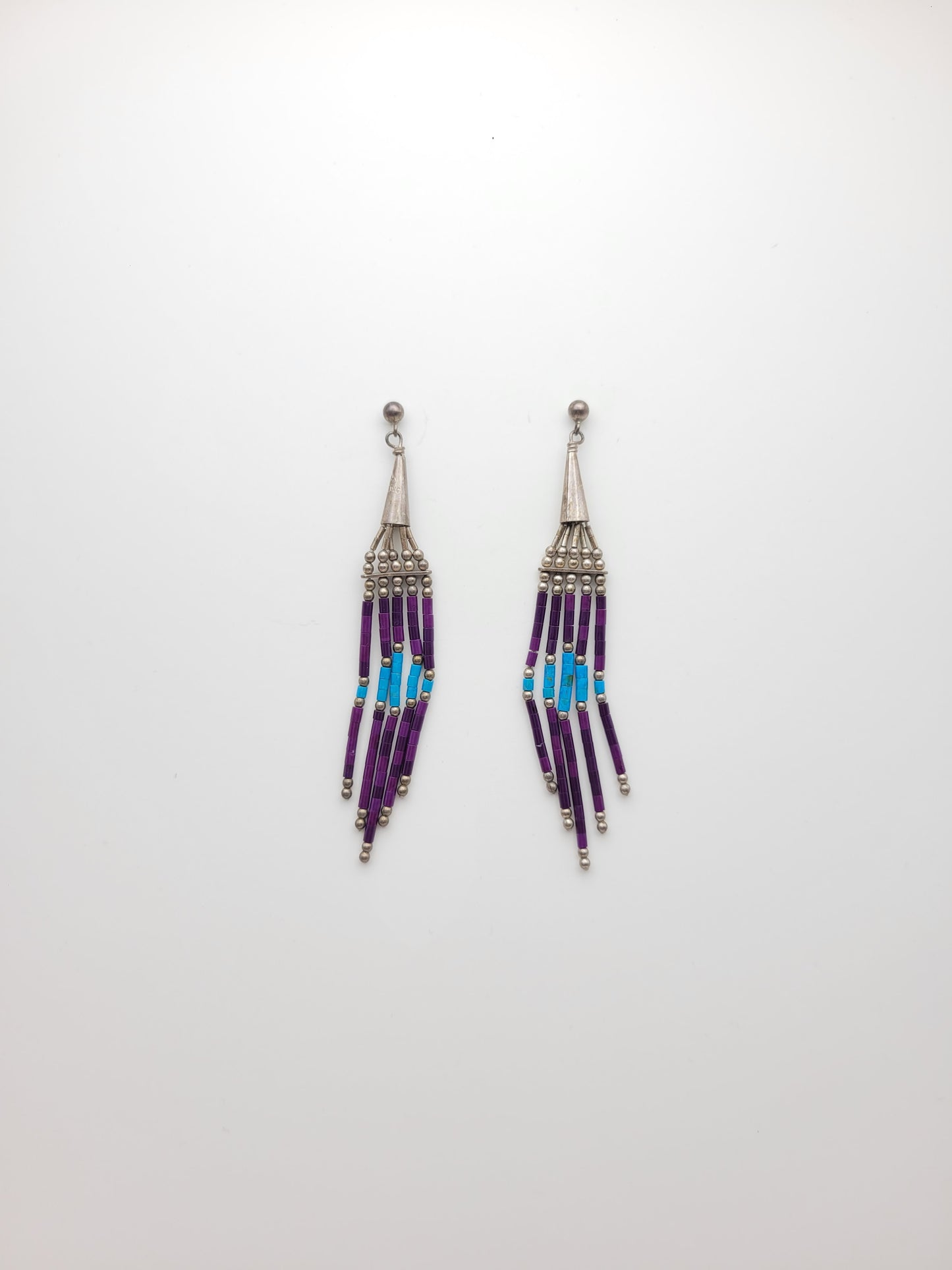 Beaded sterling earrings