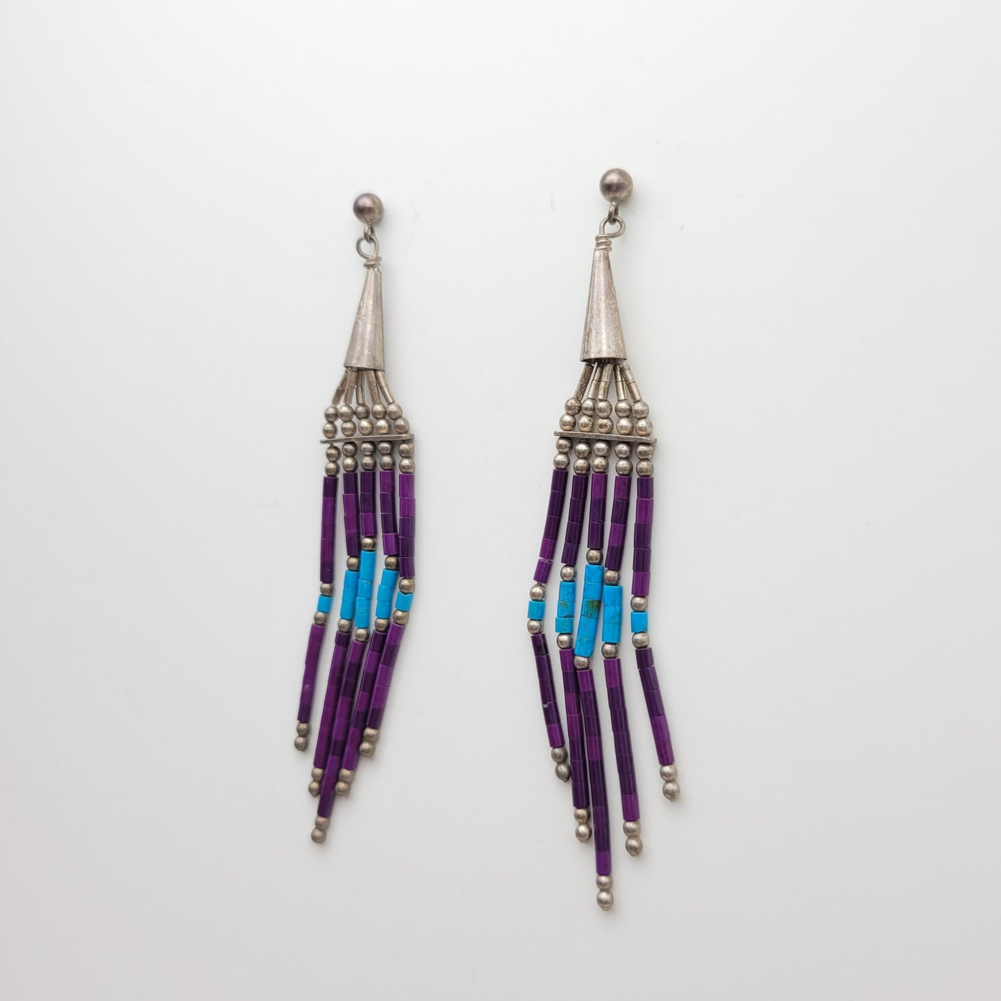 Beaded sterling earrings