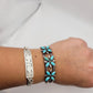 Turquoise flower cuff