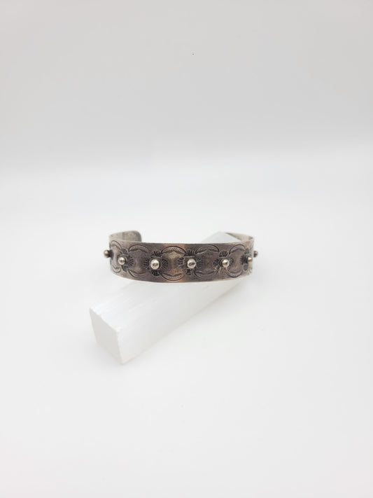 Sterling studded cuff