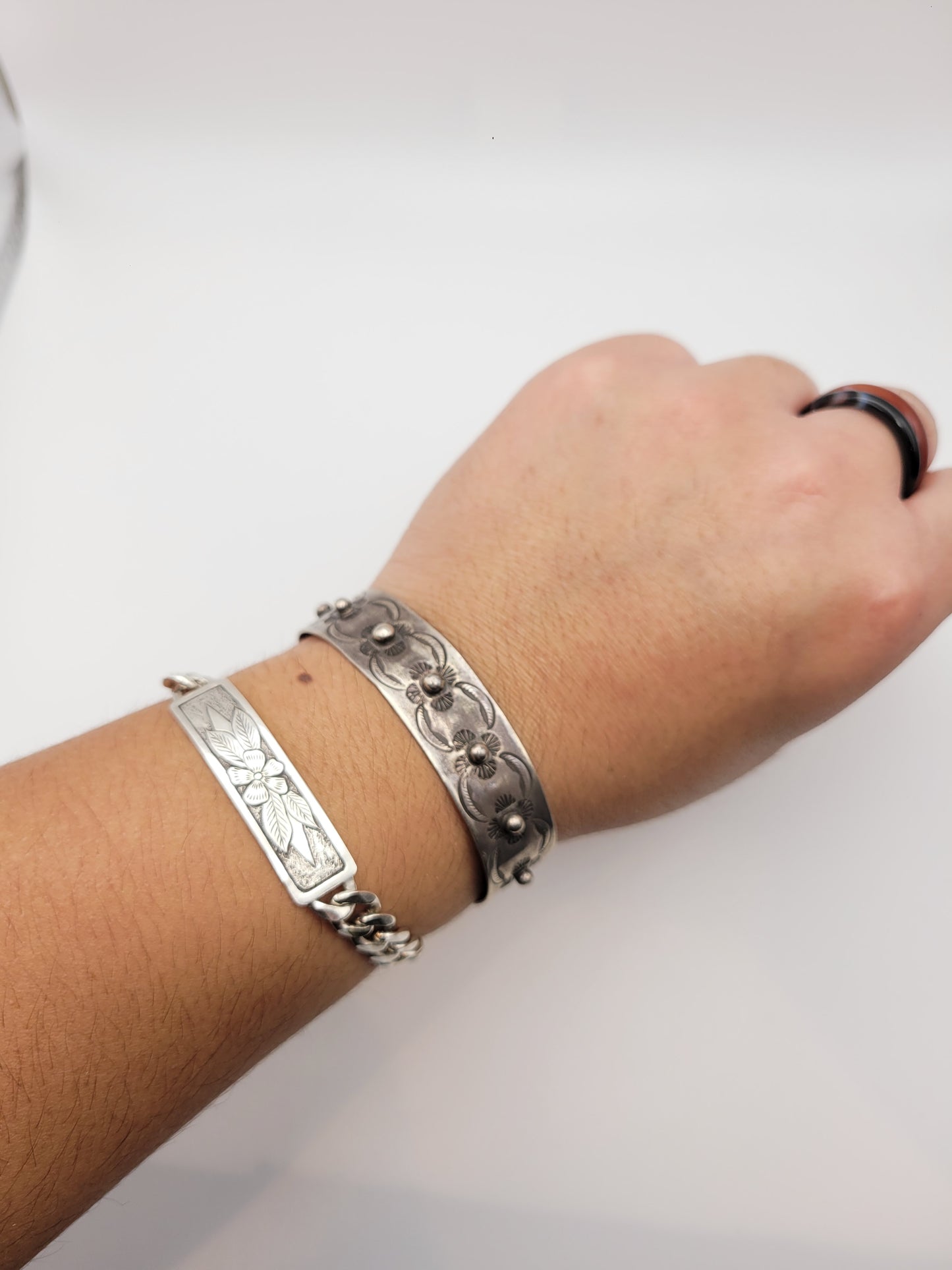 Sterling studded cuff