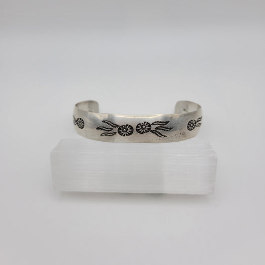 Flower stamped cuff